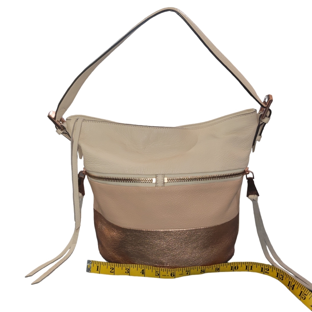 Aimee Kestenberg Rose Gold/Blush/Cream Leather bucket bag